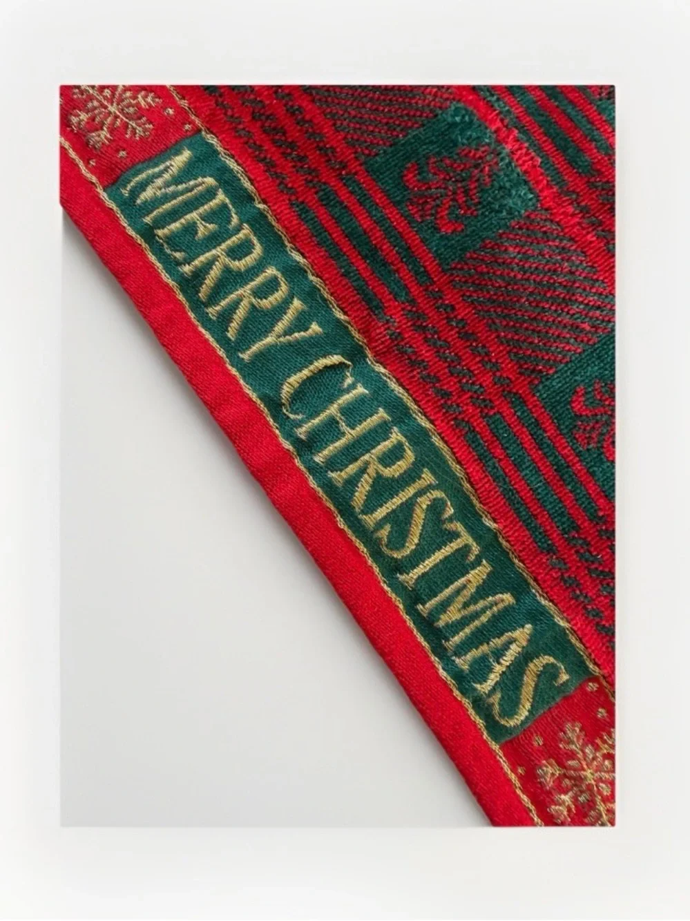 Vintage JCPenney Christmas Towel Set Red Green Plaid Tree Bath Hand Washcloth